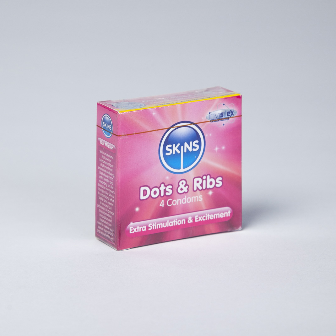 Skins Dots & Ribs Condoms (144 x 4 Pack) Vend Packs
