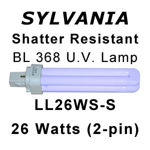 Sylvania 2-pin 26w Shatter Resistant U.V. Lamp (LL26WS-S)